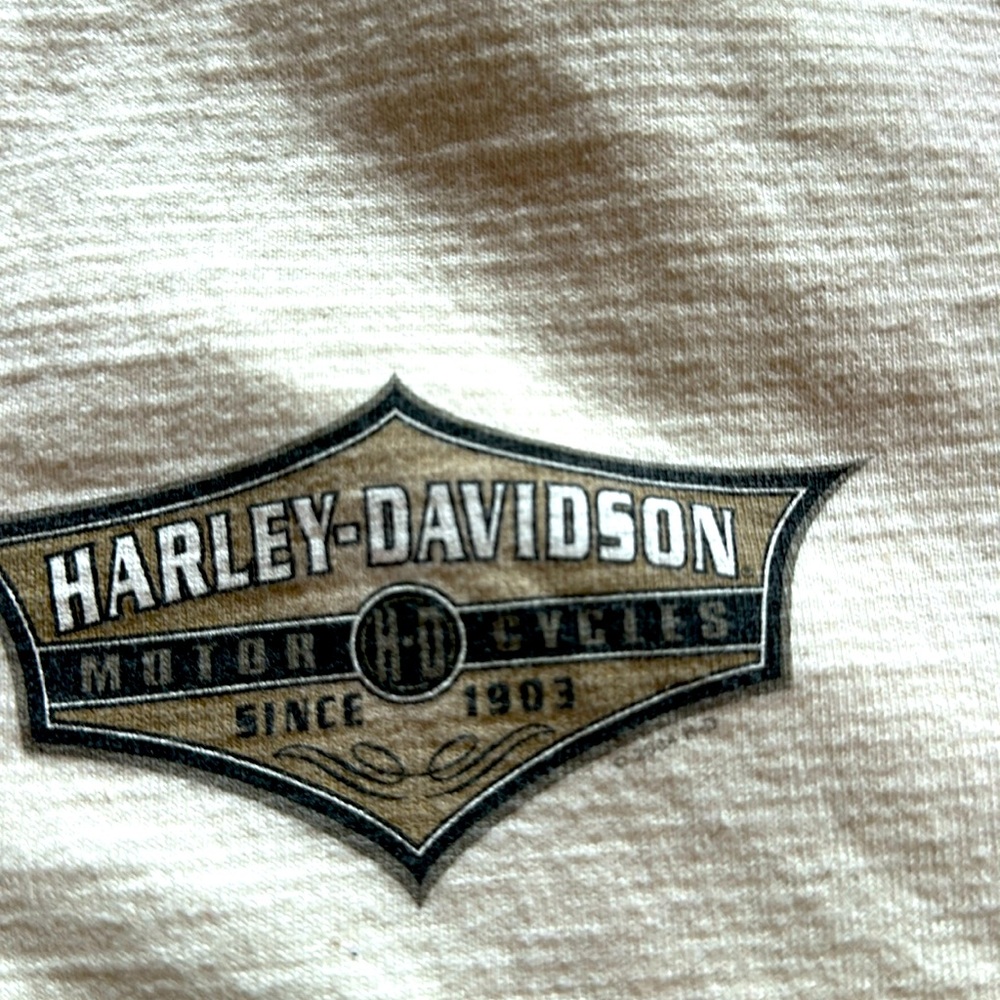 Cream/ off white color Henley Harley Davidson long sleeve shirt